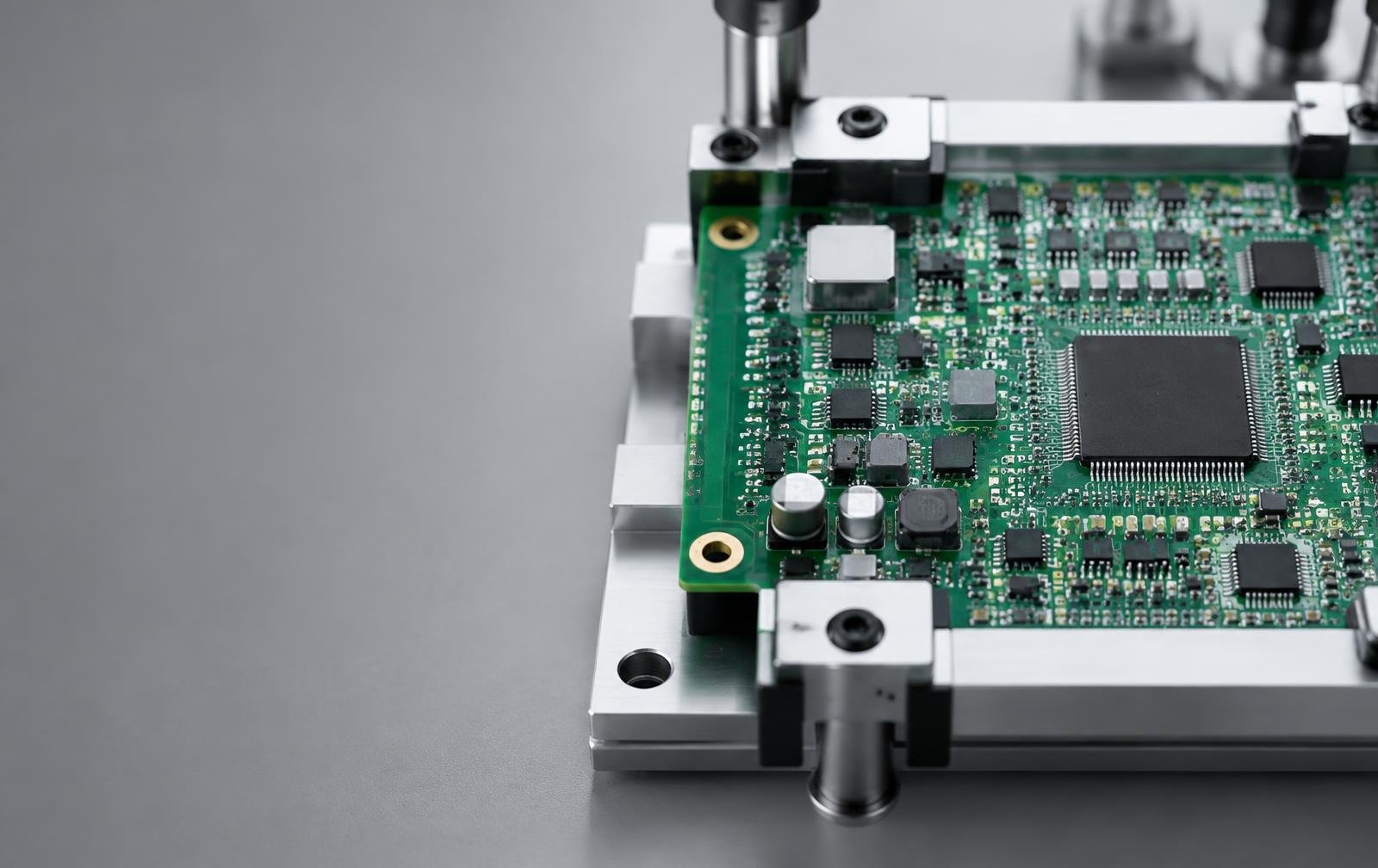 Illustrative circuit board in a precision assembly fixture